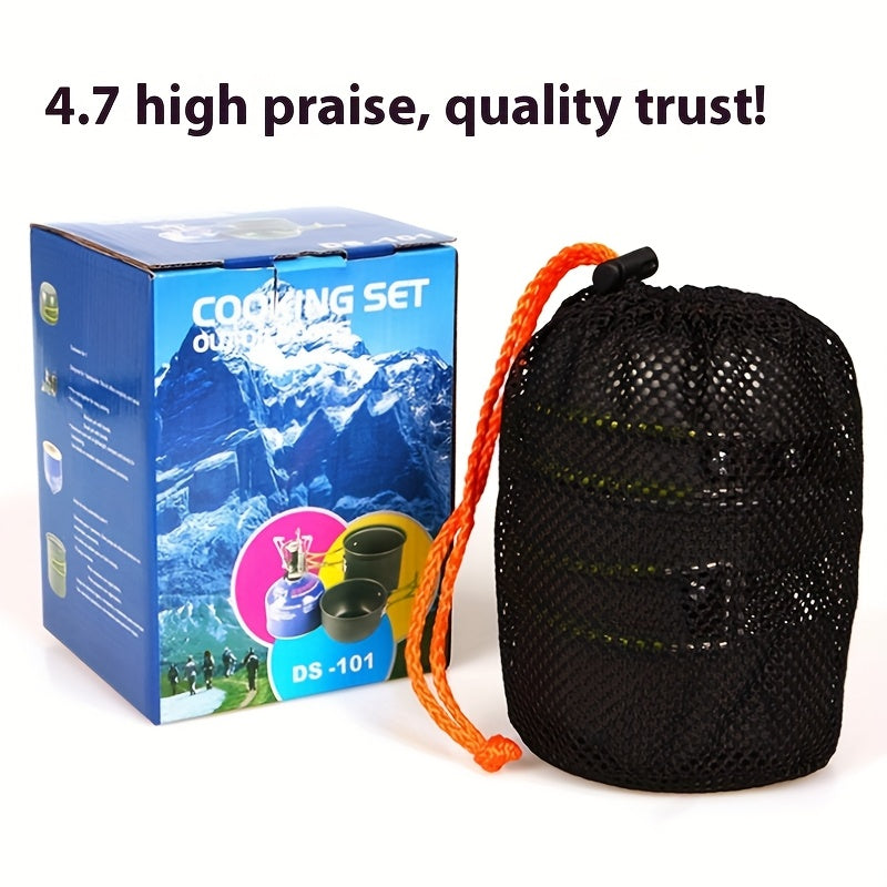 Camping Set Pot Stove Set Outdoor Portable Ultra Light Picnic Stove Cookware Equipment (Stove Cookware) Combination Set