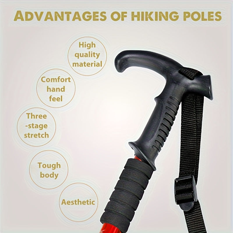 4-Section Bent-Shaft Trekking Pole
