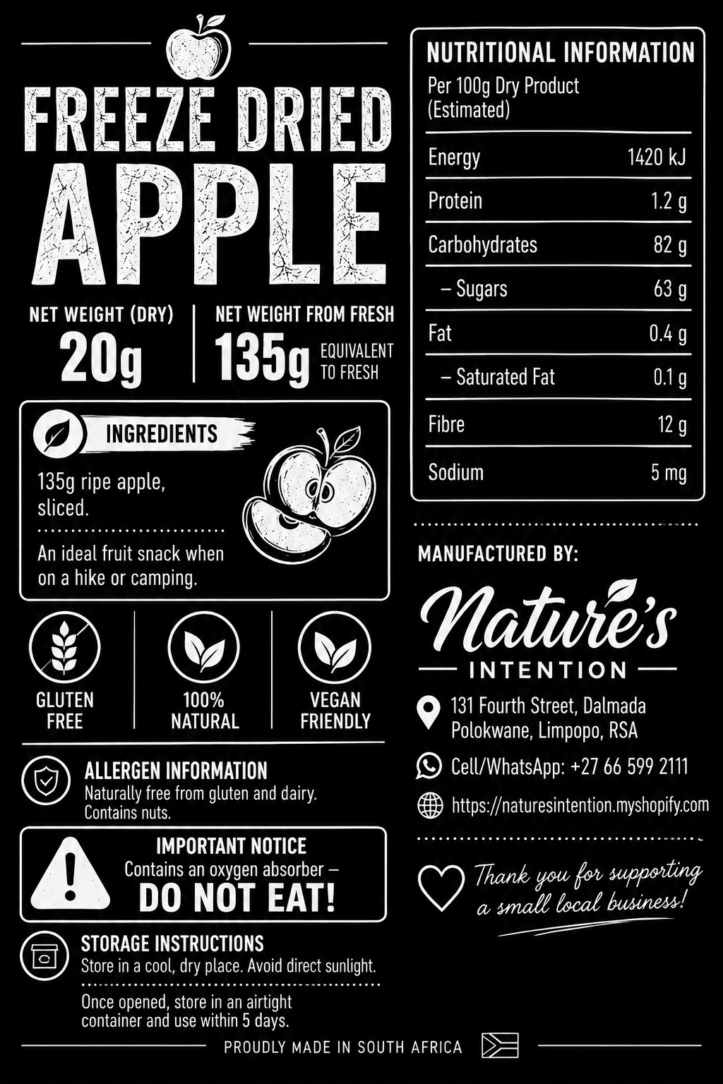 Freeze dried Apples - Fruit Snack Pack