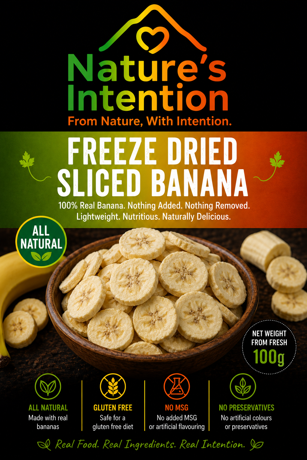 Freeze Dried Banana - Fruit Snack Pack