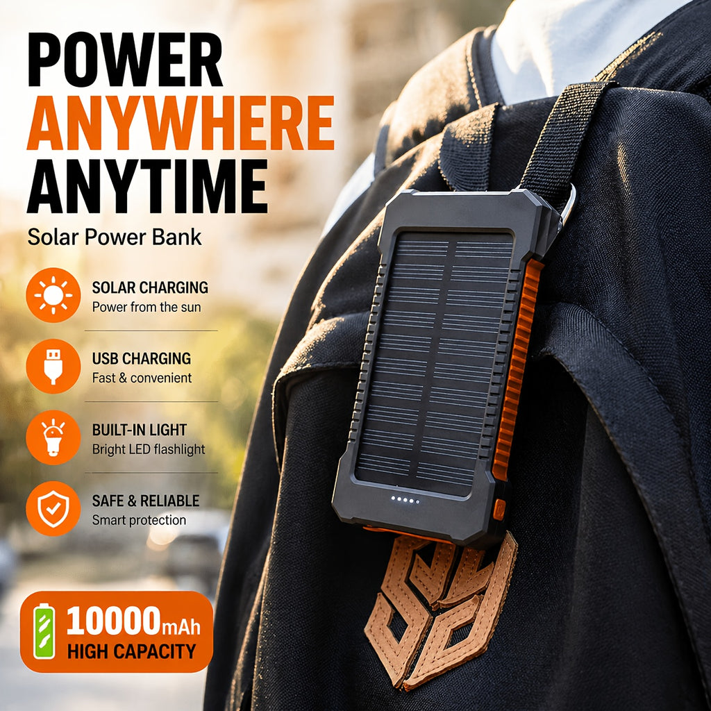 10000Mah Solar Power Bank